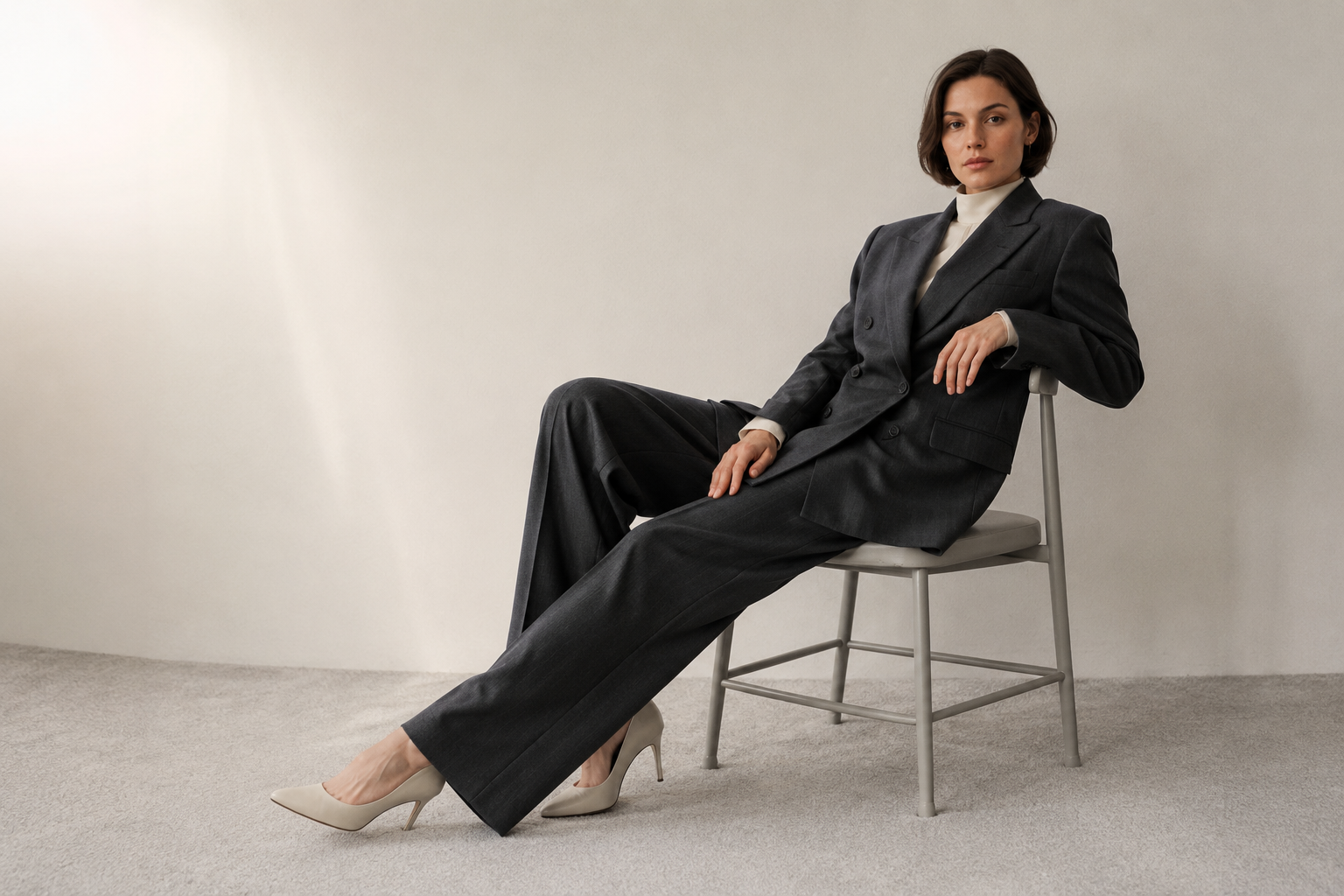 Elegant modern tailoring fashion editorial